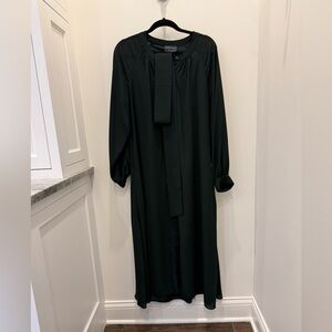 Modern Citizen Dark Forest Green Long Sleeve Dress, Belted - XL